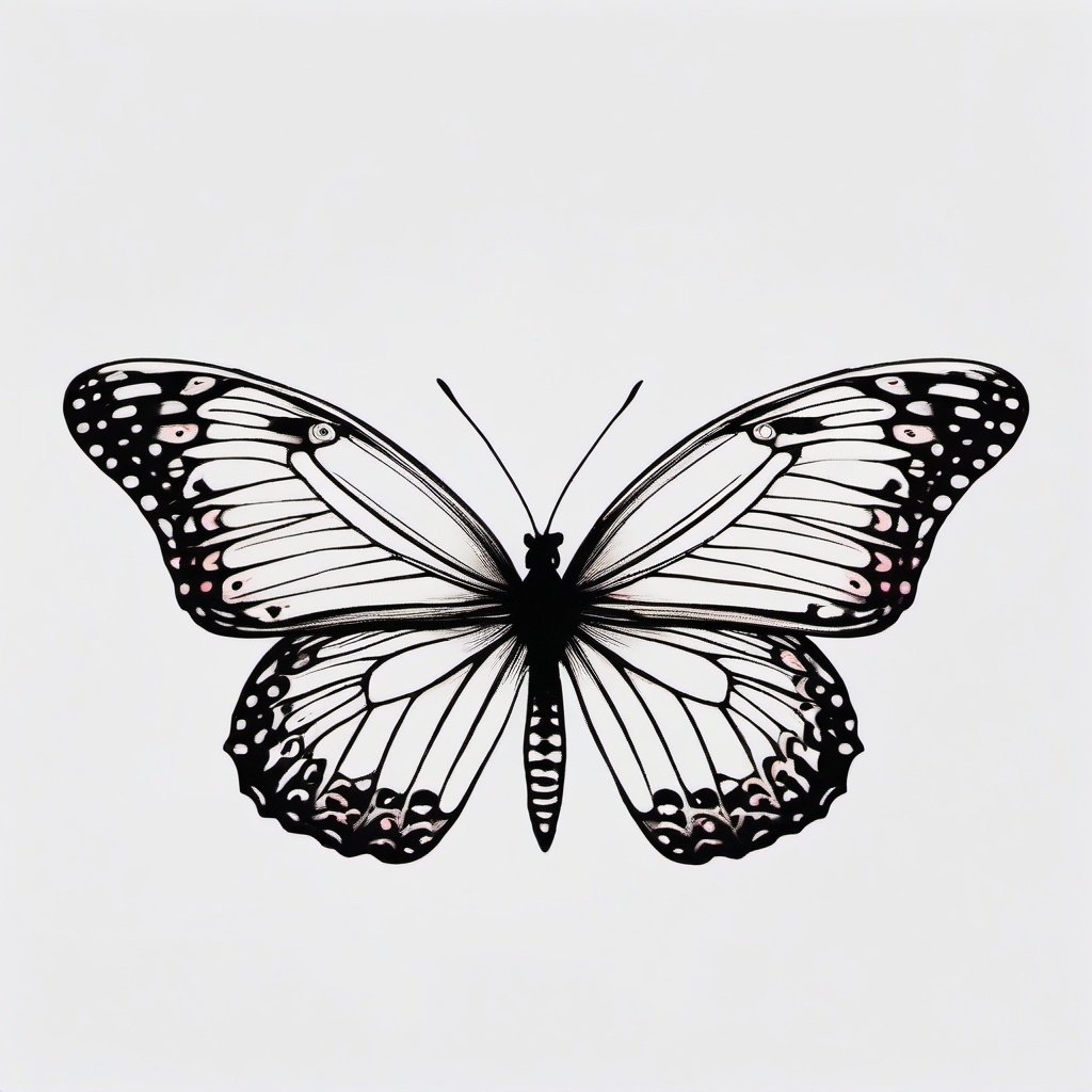 big butterfly tattoo ideas  simple color tattoo, minimal, white background