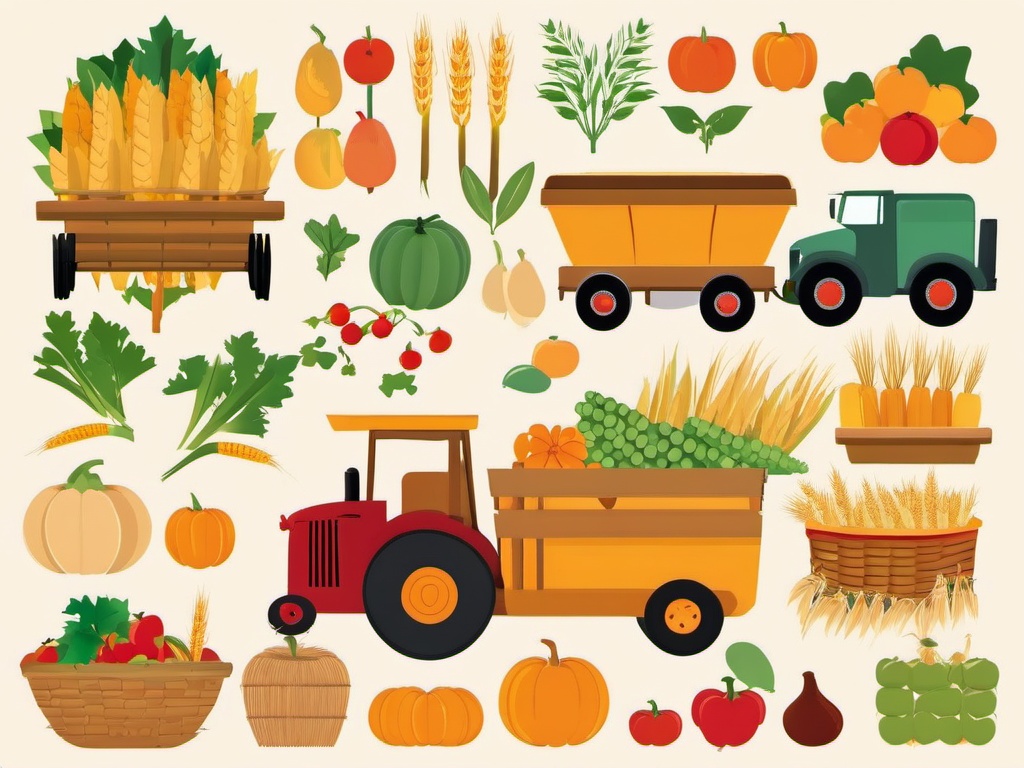 Harvest Time clipart - Season of harvest and abundance, ,vector color clipart,minimal