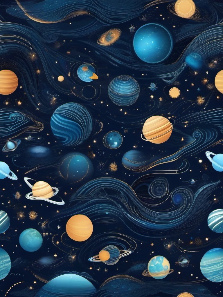 Endless Cosmic Ocean Adventure with Planetary Wonders Blue Space Wallpapers intricate details, patterns, wallpaper photo