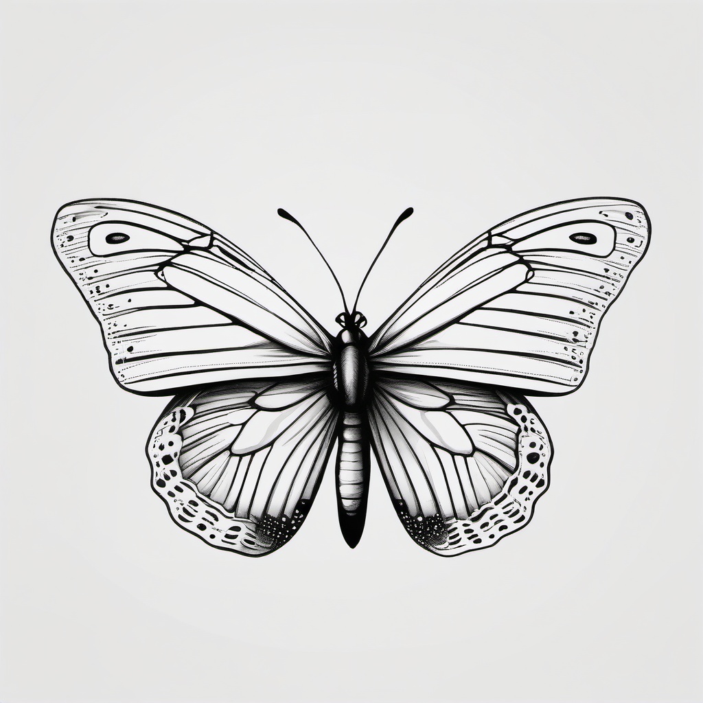 semicolon butterfly drawing  simple color tattoo, minimal, white background