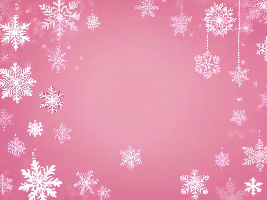 Christmas Pink Wallpaper-Soft pink with snowflakes and delicate Christmas ornaments  background wallpaper