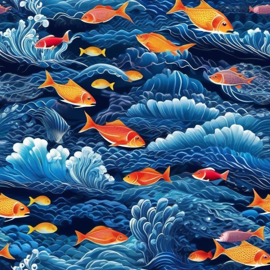 Blue Ocean Wallpapers Endless Beauty of the Deep Blue Sea and Ocean Life wallpaper splash art, vibrant colors, intricate patterns