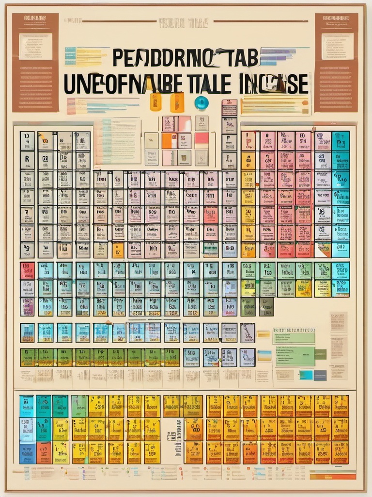 Periodic Table Poster Sticker - Enhancing chemistry knowledge with the informative periodic table poster, , sticker vector art, minimalist design