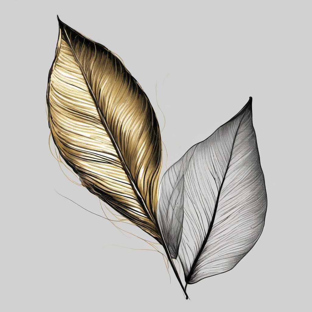 drawing of a leaf turning gold  minimal rough sketch scribbles,doodles,black and white