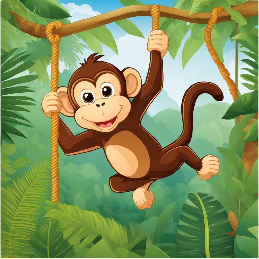 monkey clipart transparent background - swinging through the jungle. 