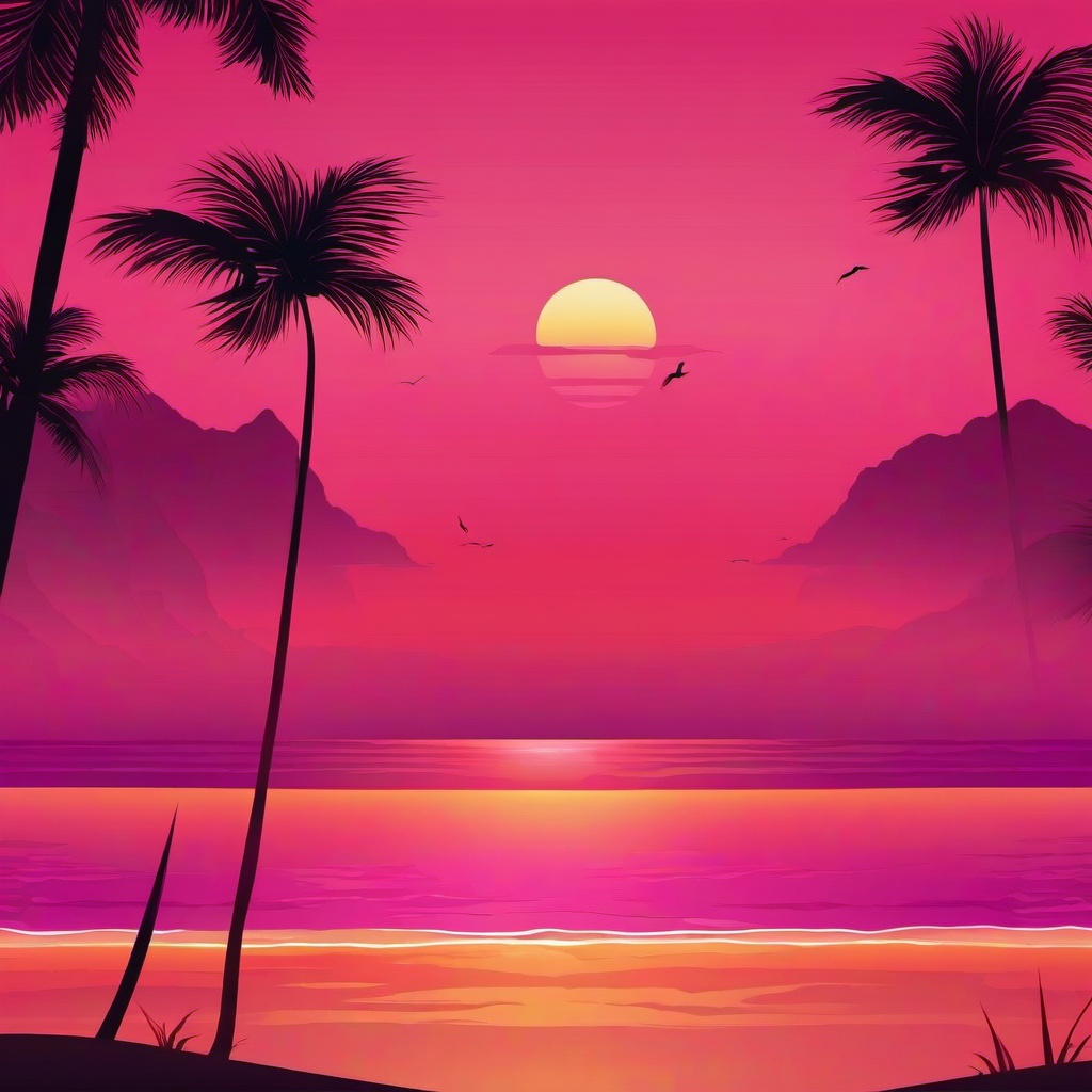 Beach background - tropical sunset pink beach wallpaper  