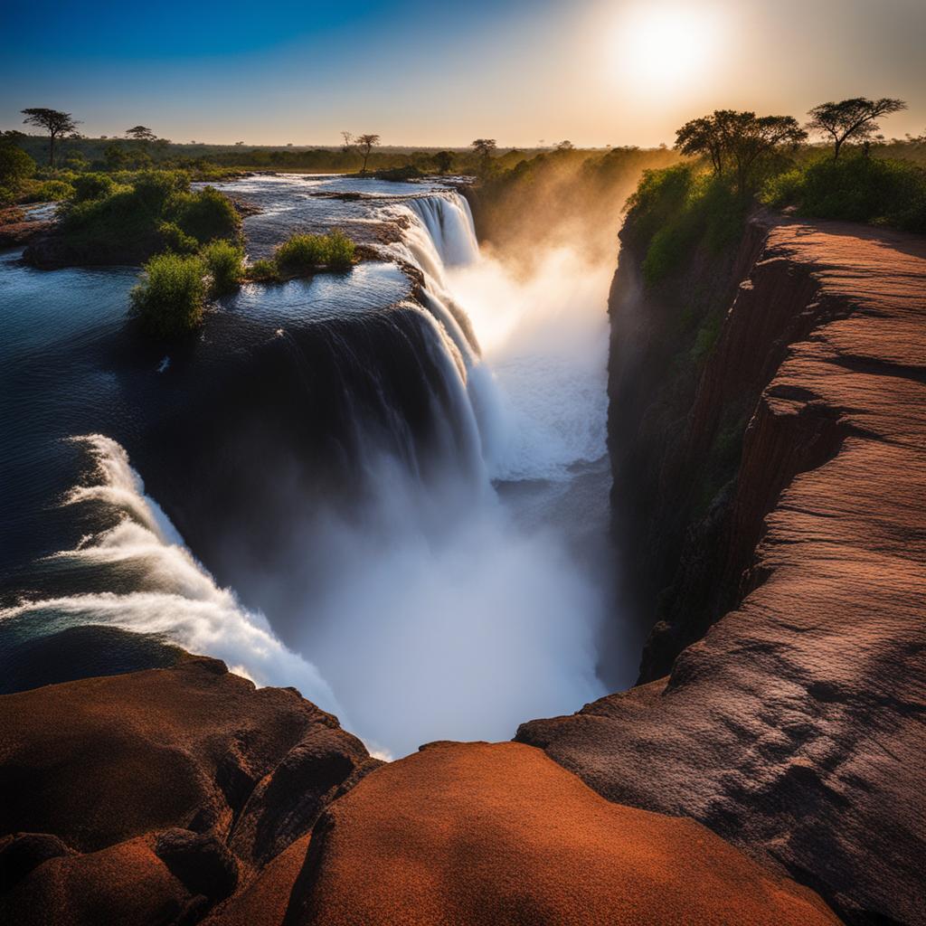 devil's pool, zambia - swims on the edge of victoria falls, the world's largest waterfall. 