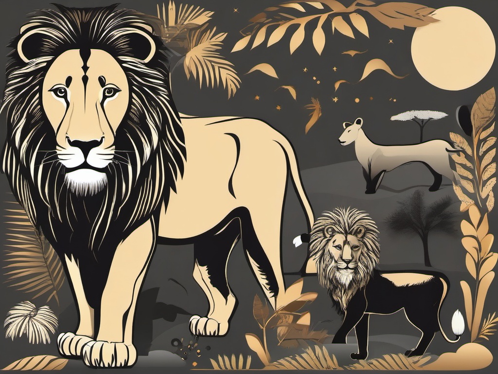 Lion clipart - Majestic carnivore of the African savannah, ,vector color clipart,minimal