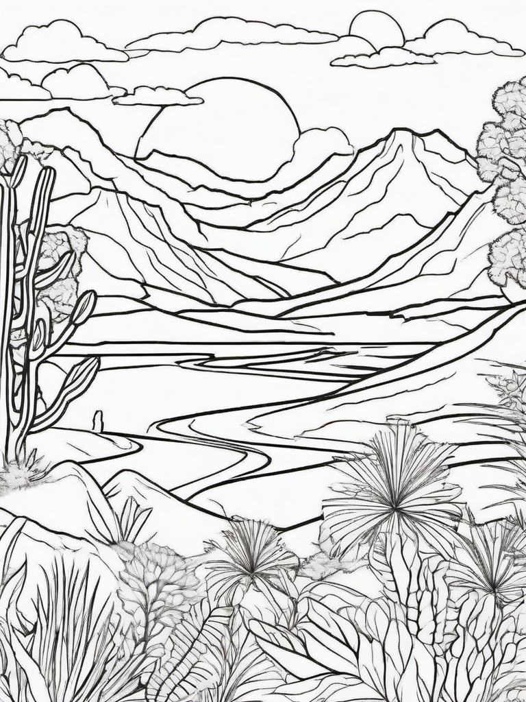 Earth Coloring Pages - Earth showing major ecosystems (forest, desert, etc.)  simple coloring pages