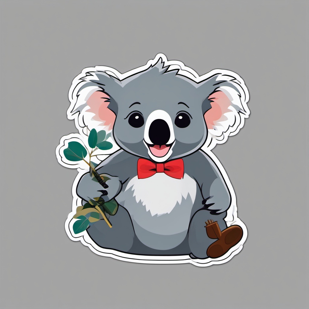 Karaoke Koala sticker- Eucalyptus Crooner, , sticker vector art, minimalist design