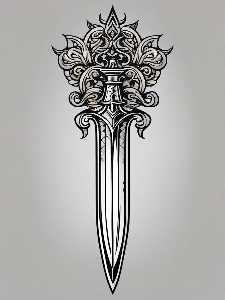 gothic dagger tattoo  simple vector color tattoo