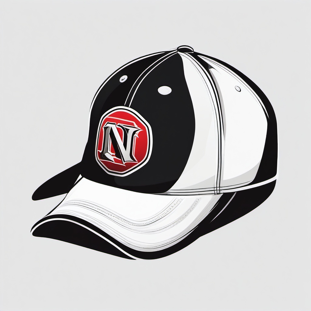 Baseball cap with a logo clipart.  vector style illustration, white background