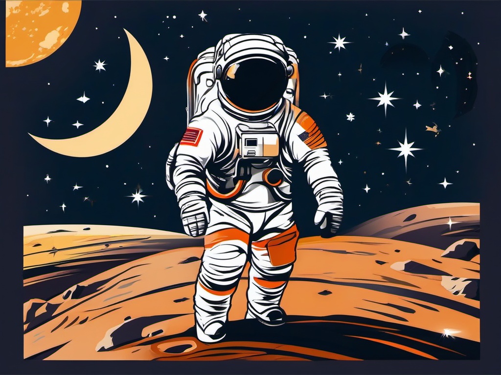 Astronaut clipart - astronaut and moon rover  clipart