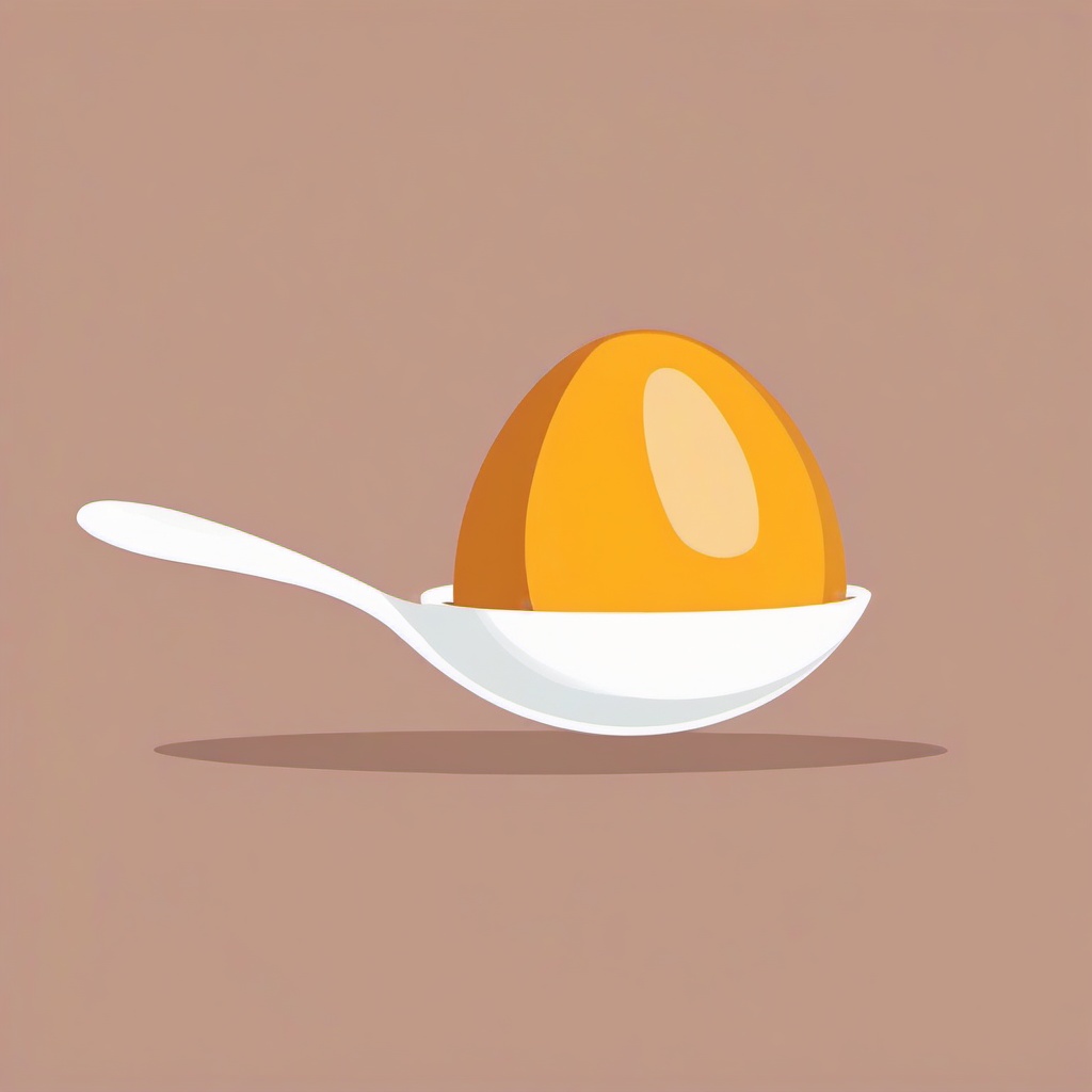 Egg clipart - egg balancing on a spoon in a race  color,minimalist,vector clipart