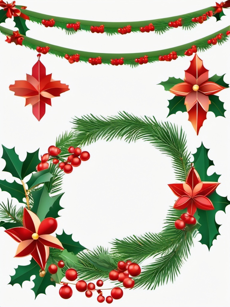 Christmas clipart garland, Festive garland perfect for holiday decorations.  simple, 2d flat