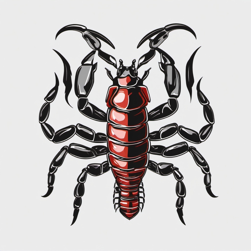 Scorpion Flash Tattoo - Explore flash tattoo designs featuring scorpions for a quick and stylish ink choice.  simple vector color tattoo,minimal,white background