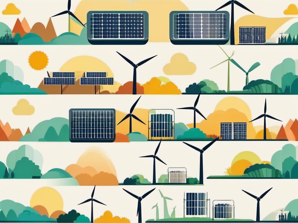 Renewable Energy clipart - Renewable energy sources and sustainability, ,vector color clipart,minimal