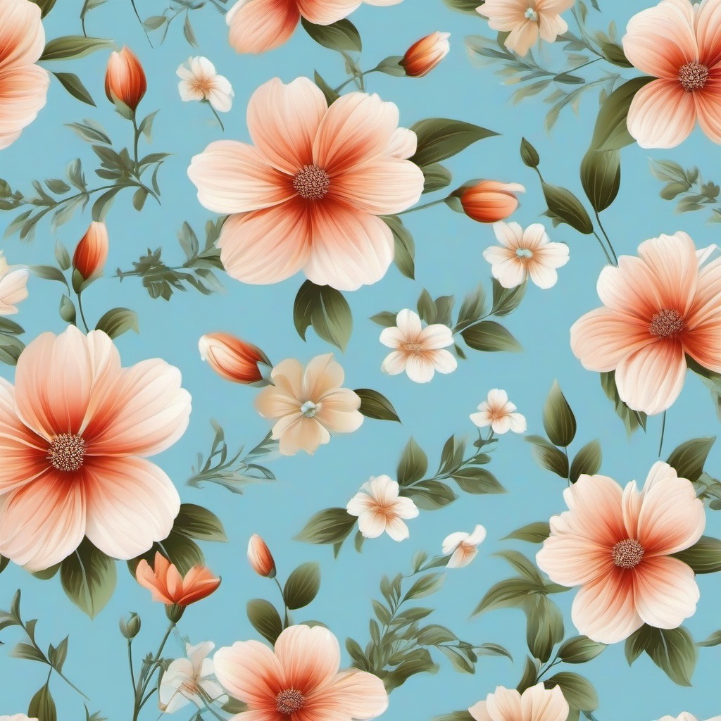 Flower Background Wallpaper - light blue background with flowers  