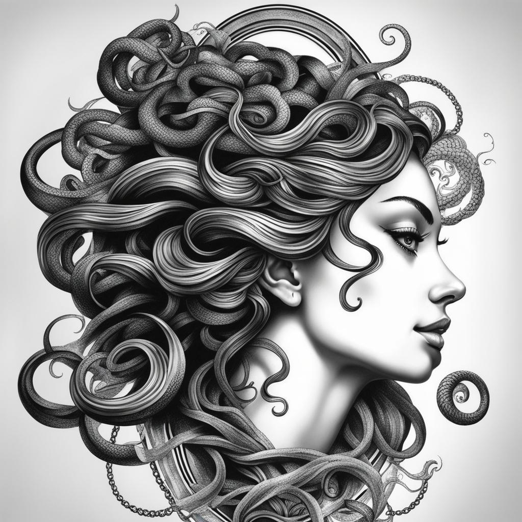 medusa tattoo design black and white 