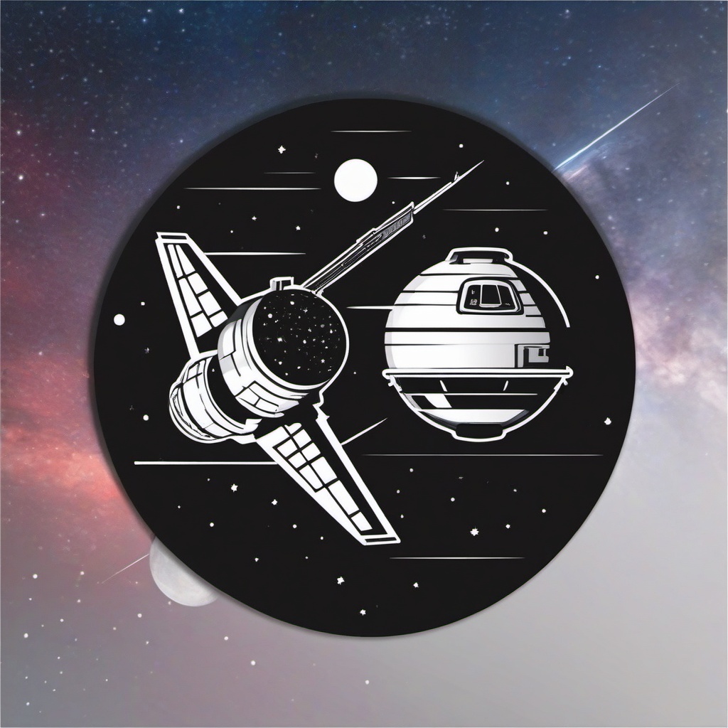 Spacecraft Docking Port Sticker - Port for spacecraft to dock in space, ,vector color sticker art,minimal