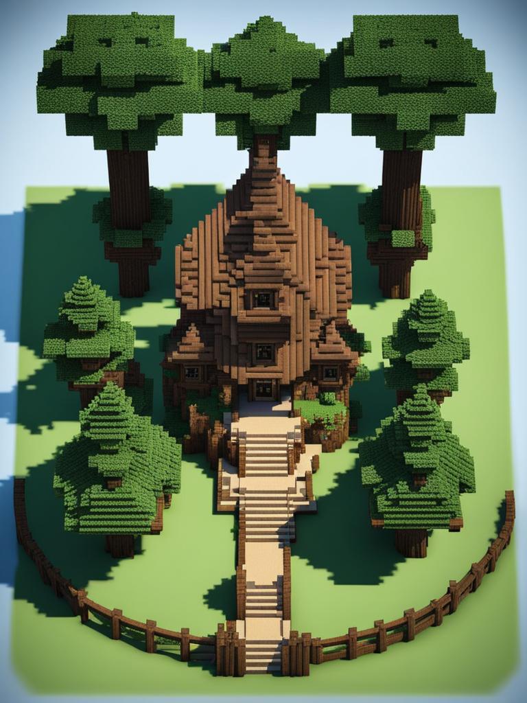 ewok-style tree village on the forest moon - minecraft house design ideas 