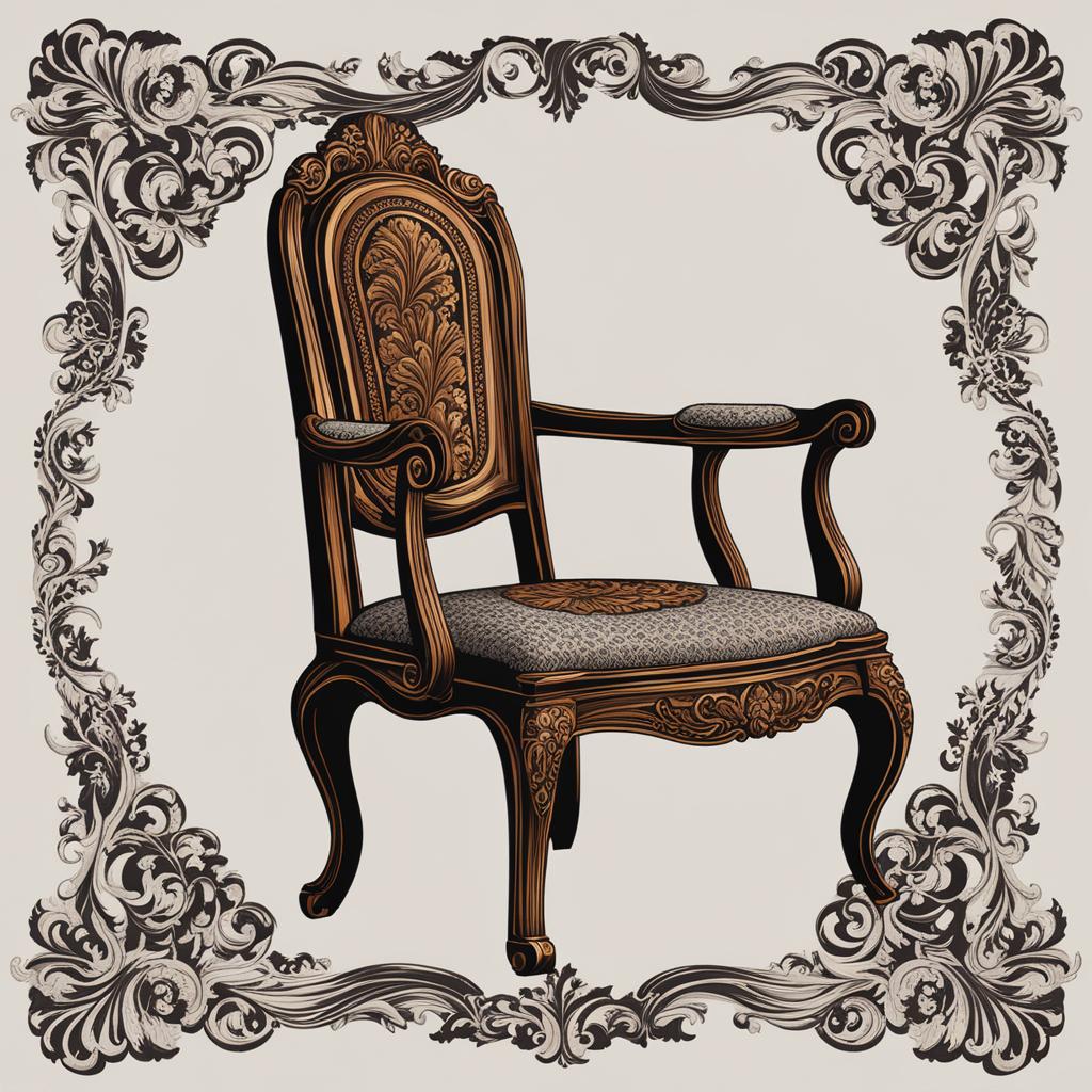 chair clipart - a stylish wooden chair with intricate details 