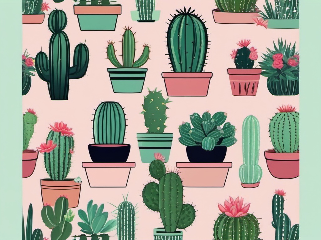 cute aesthetic cactus wallpaper  ,desktop background wallpaper