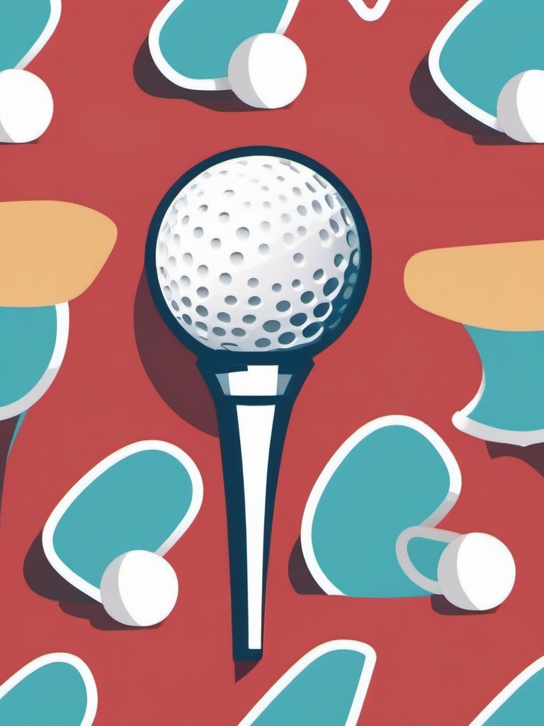 Golf Tee Clipart - A golf tee supporting the ball.  color vector clipart, minimal style