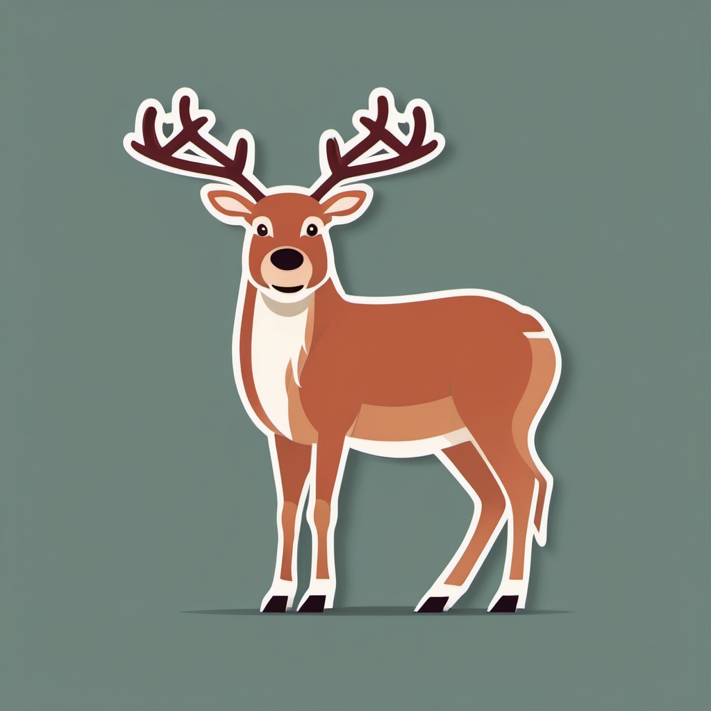 Clipart Rudolph, The iconic character Rudolph the Red-Nosed Reindeer.  simple, 2d flat