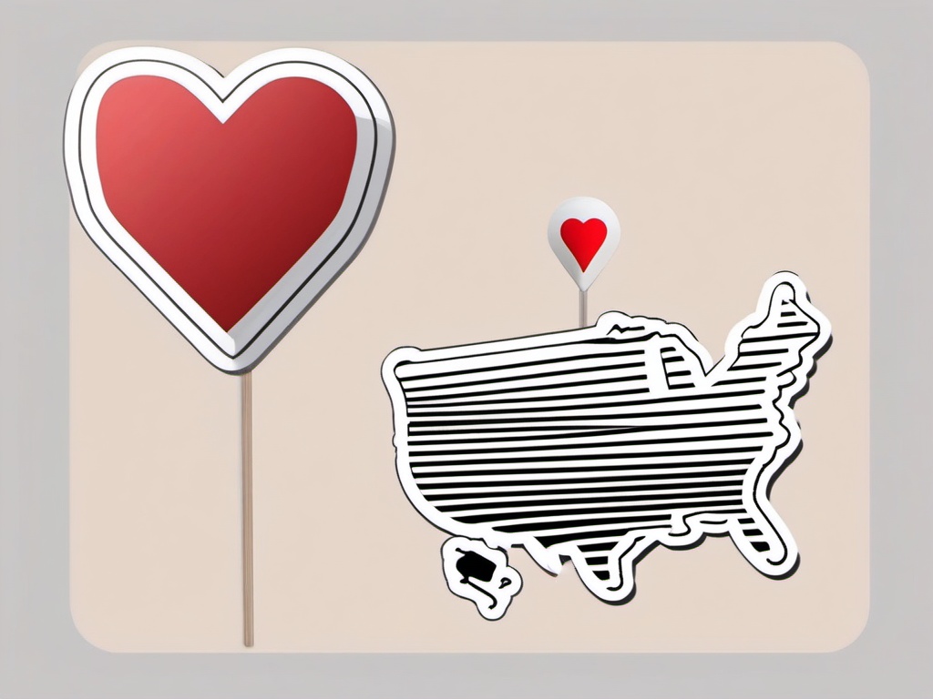 Love Map Pin Emoji Sticker - Marking the spot where love first blossomed, , sticker vector art, minimalist design