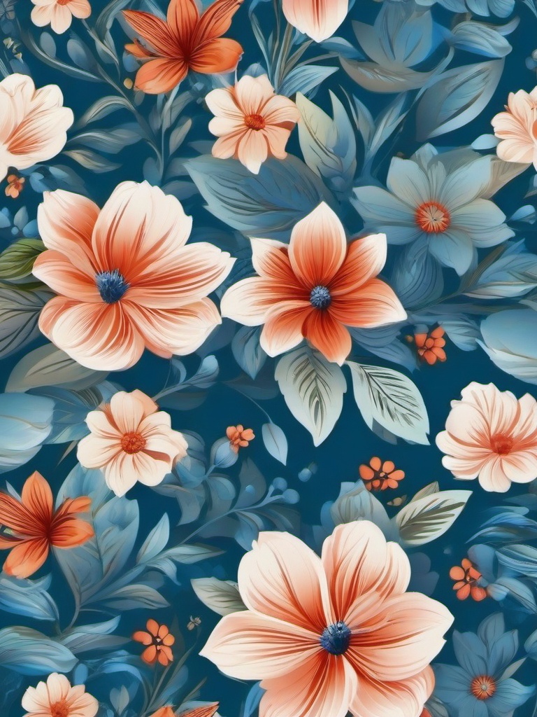 Flower Background Wallpaper - blue background floral  