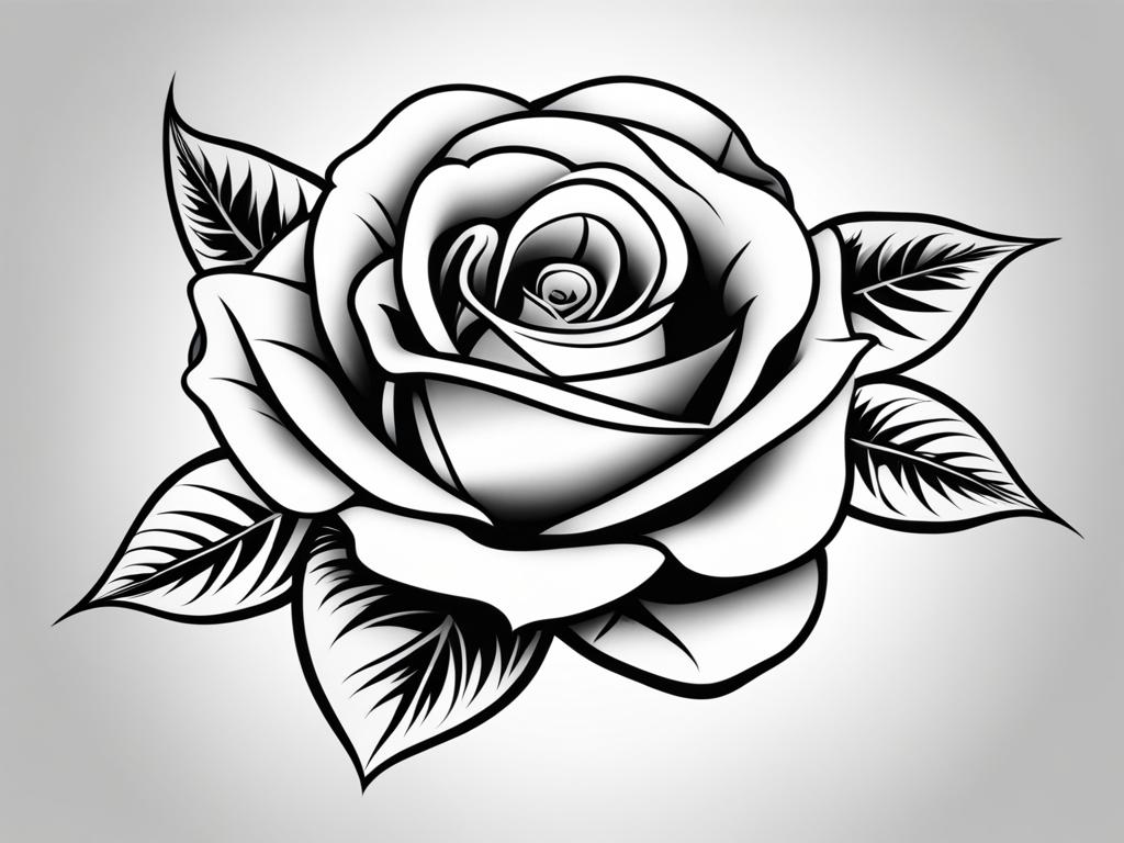 rose tattoo design no skin,white background