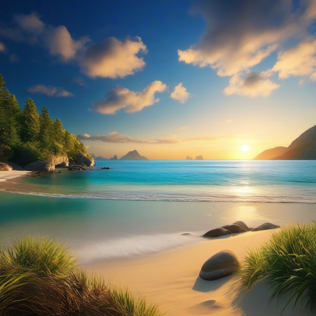 Beach background - mountain beach wallpaper  