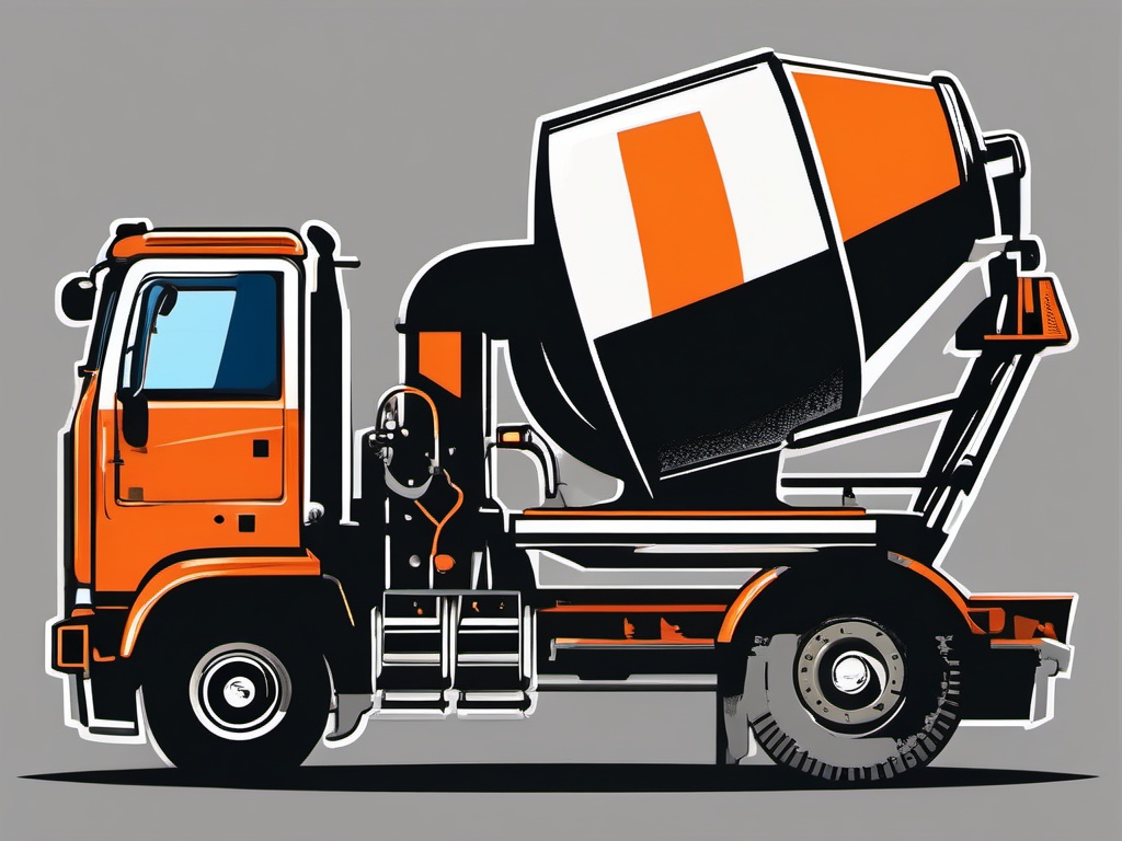 Cement Mixer clipart - A heavy machine used to mix cement and concrete., ,vector color clipart,minimal