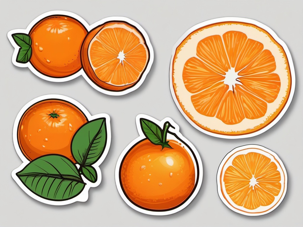 Clementine Sticker - Citrusy and sweet, a clementine-colored burst of freshness, , sticker vector art, minimalist design