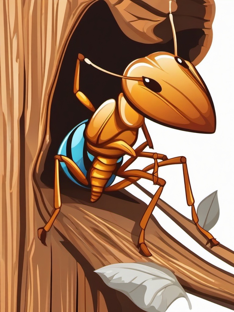 Bug clipart - Termite chewing on wood.  vector style illustration, white background