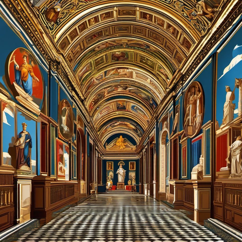 The Vatican Museums clipart - Christian and art museums in Vatican City, ,color clipart vector style