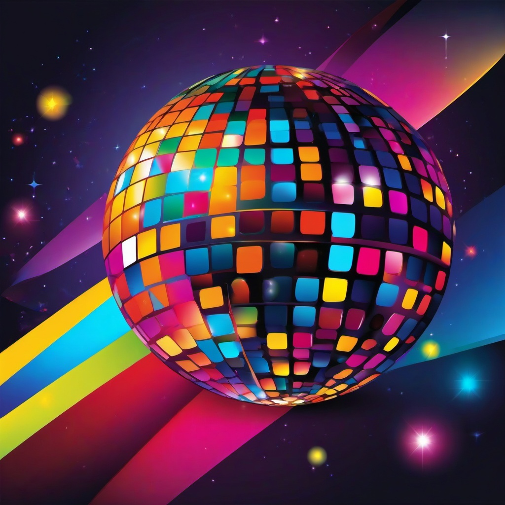 Disco Ball clipart - vibrant colors shining  vector clipart