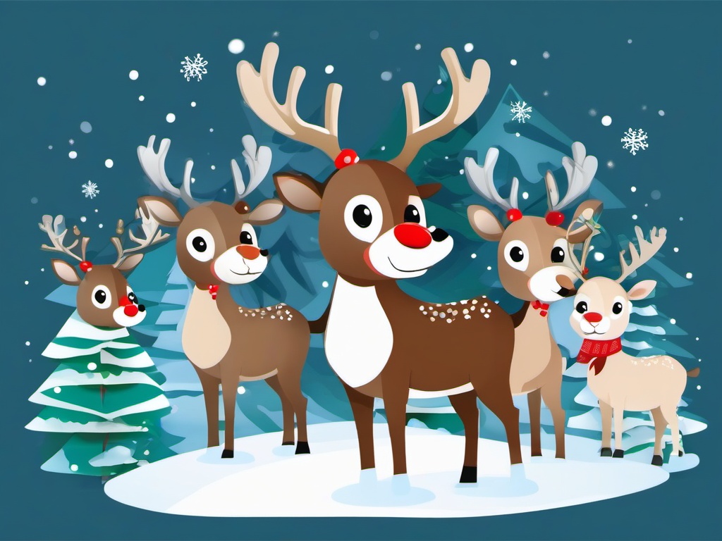 Reindeer clipart - reindeer in a winter wonderland  