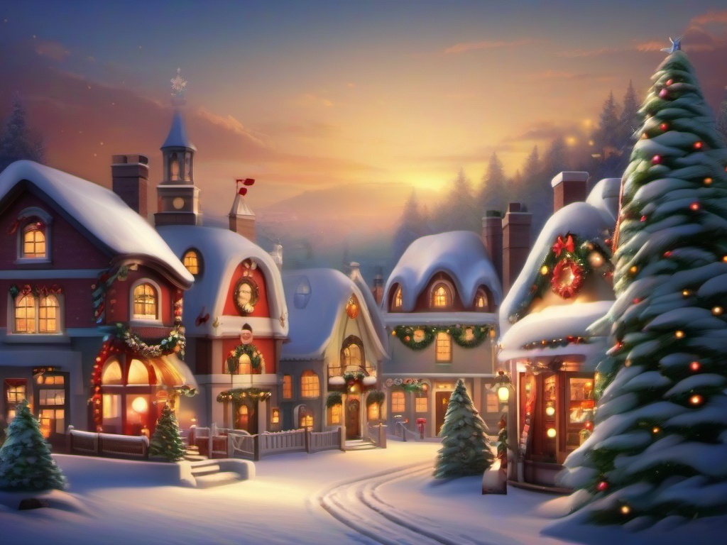 Christmas Village Background  