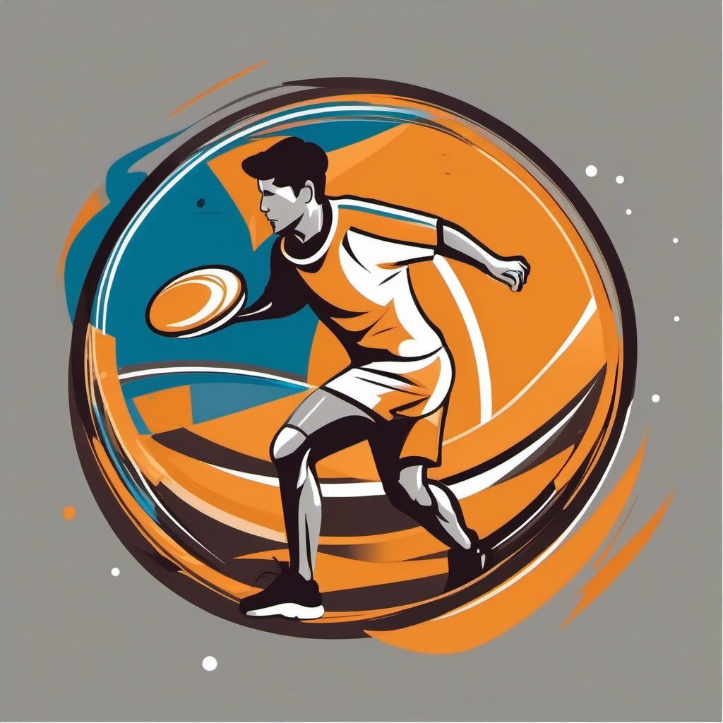 Ultimate Frisbee Layout Defense Clipart - An ultimate frisbee player making a layout defensive play.  color vector clipart, minimal style