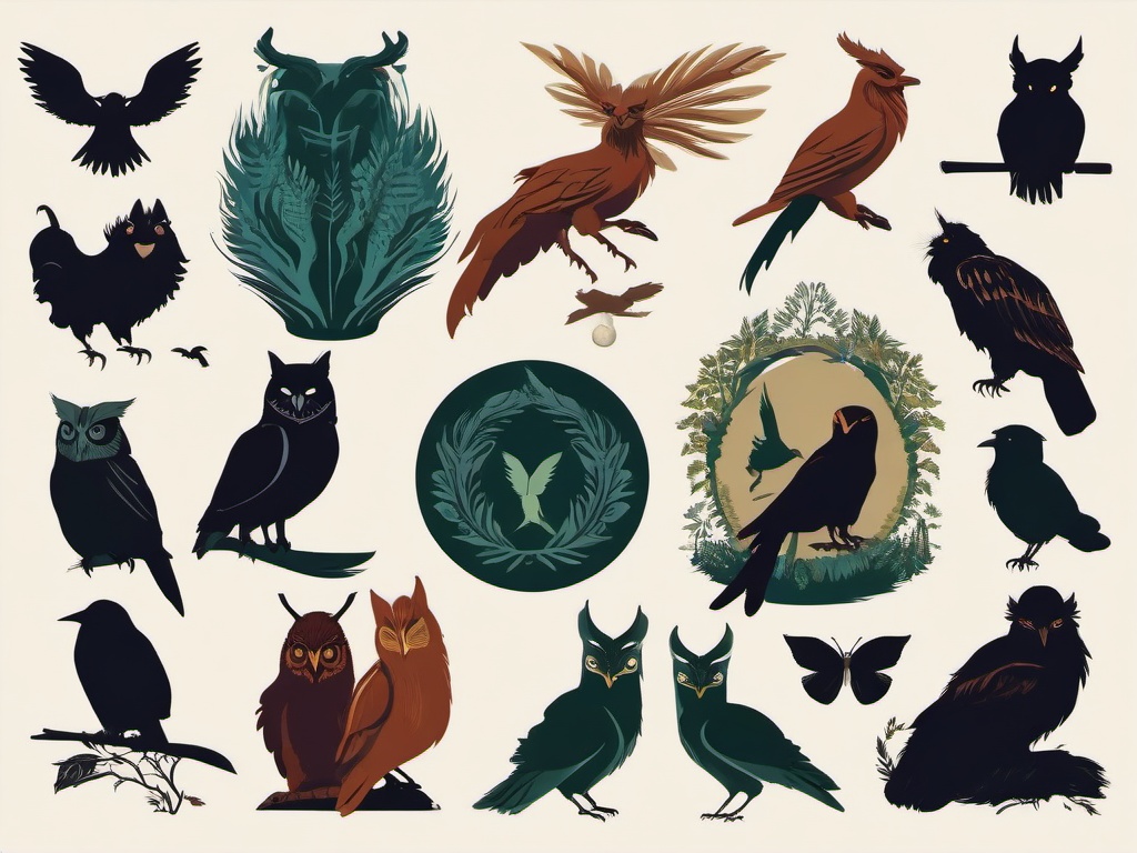 Harry Potter clipart - magical creatures from the Forbidden Forest  color,minimalist,vector clipart