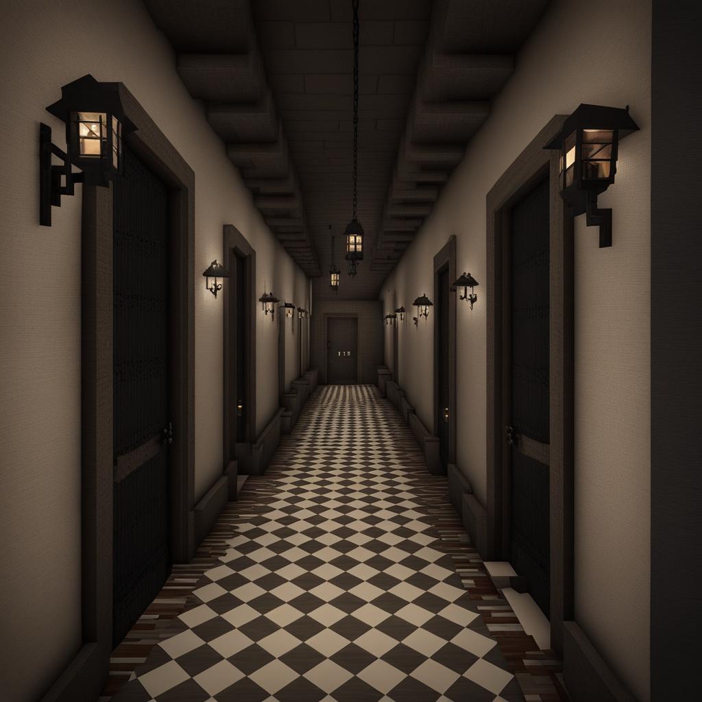 haunted asylum with eerie corridors - minecraft house design ideas 