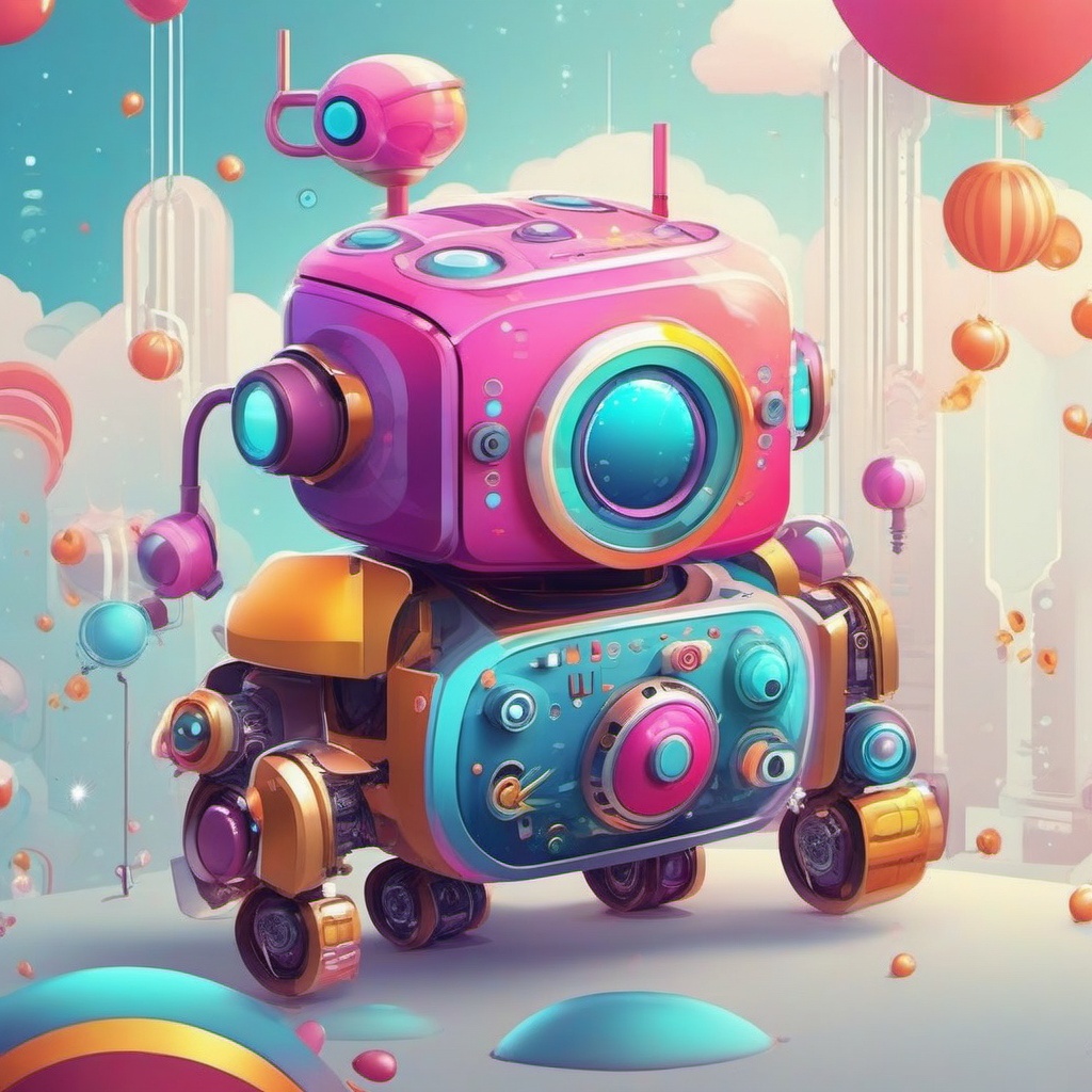 Cute Kawaii Wallpaper - Kawaii Robots and Futuristic Gadgets  intricate patterns, splash art, wallpaper art