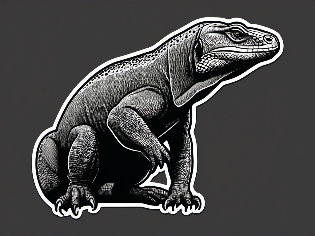 Komodo Dragon sticker- Largest living species of lizard in Komodo, , sticker vector art, minimalist design