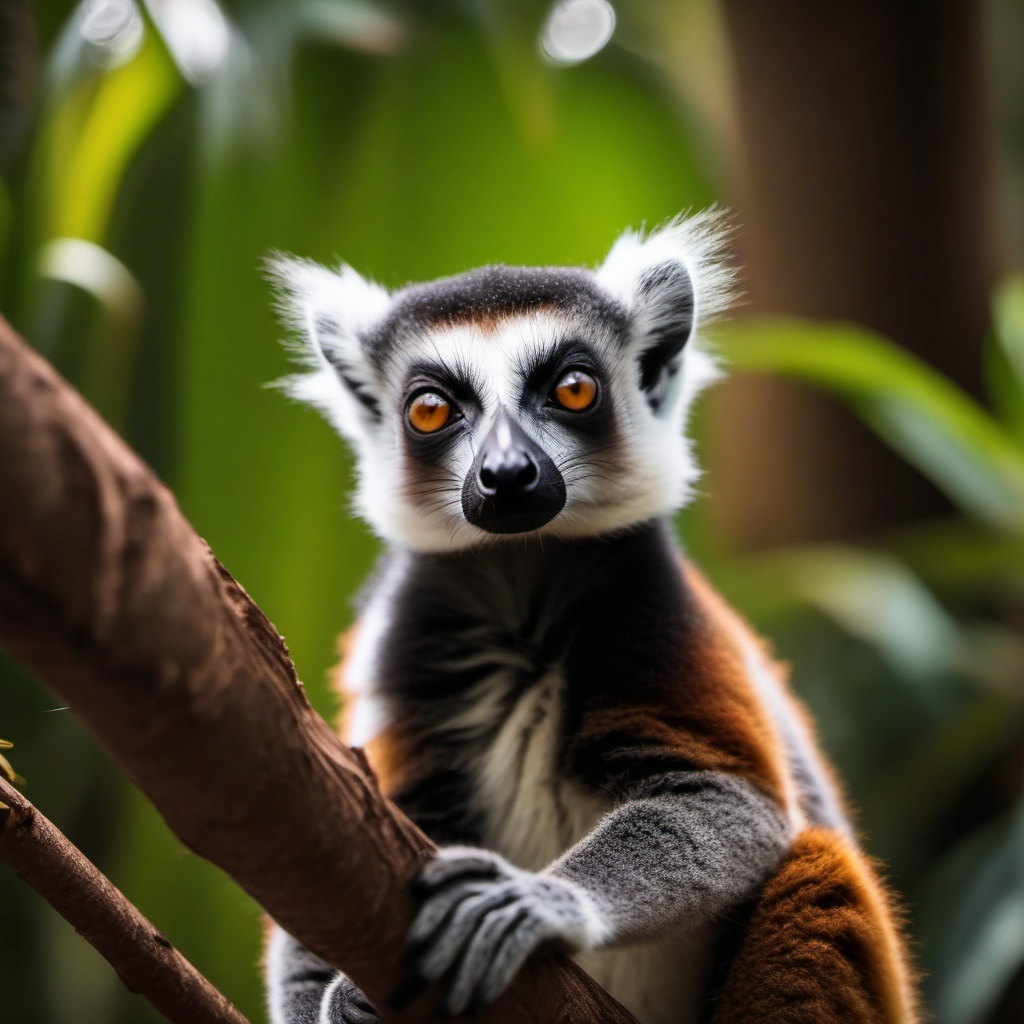 Cute Lemur in the Madagascar Jungle 8k, cinematic, vivid colors