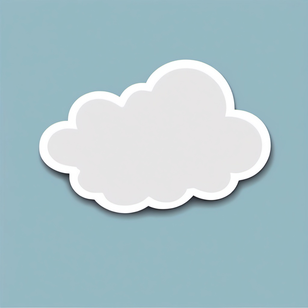 Cloud sticker- Fluffy and white, , sticker vector art, minimalist design