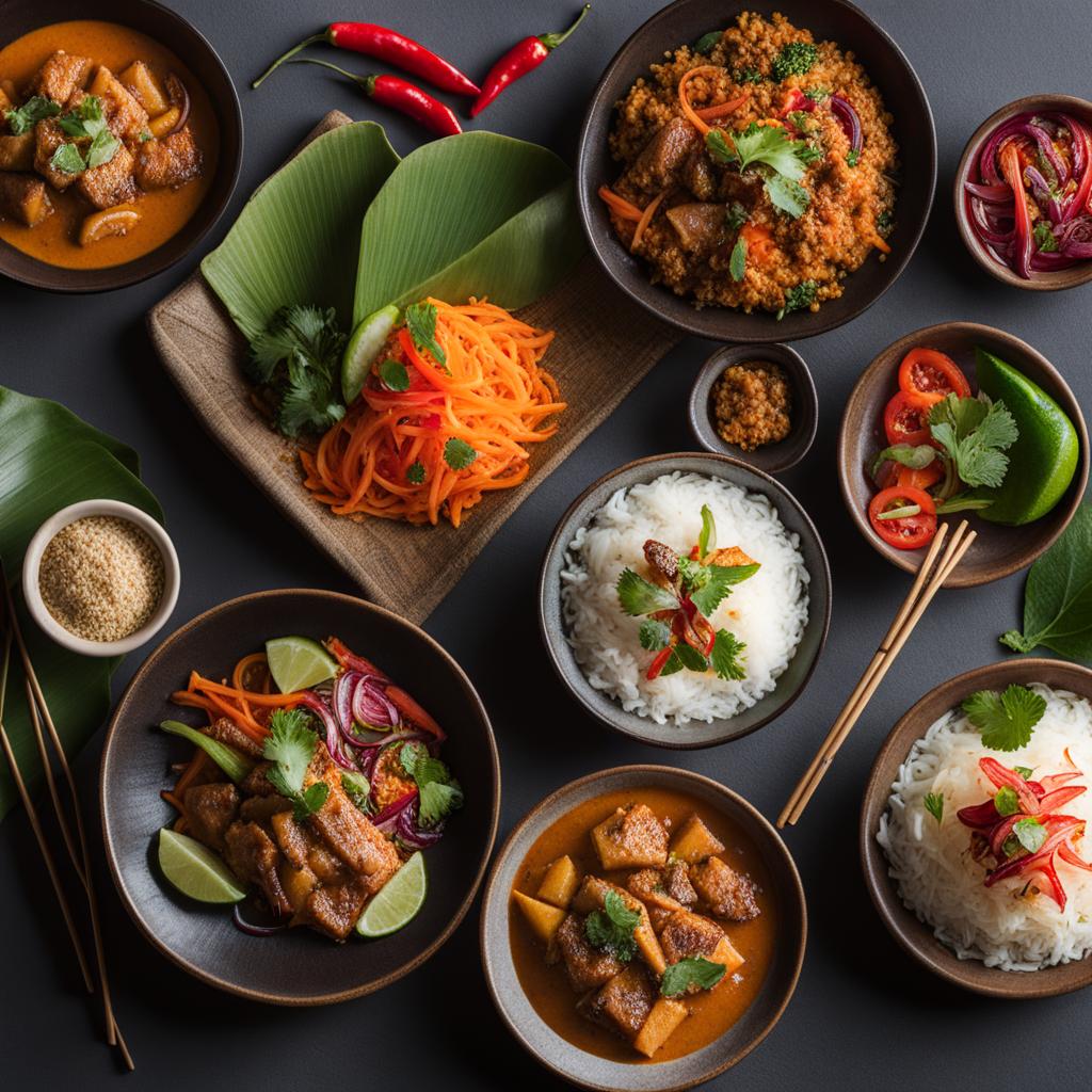 tropical thai flavors - a vibrant array of dishes with a perfect balance of sweet, sour, salty, and spicy. 