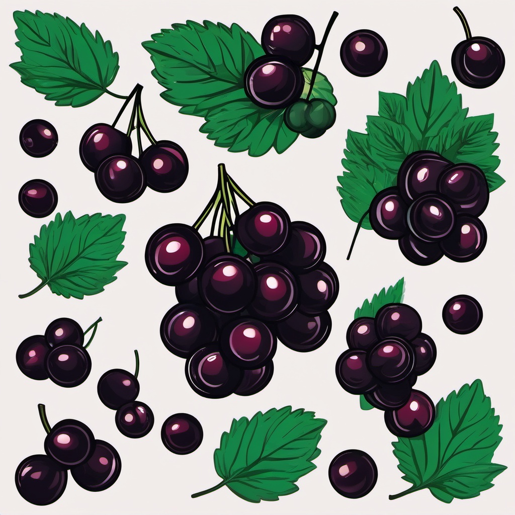 Black Currant Sticker - Rich and juicy, a black currant-hued delight, , sticker vector art, minimalist design