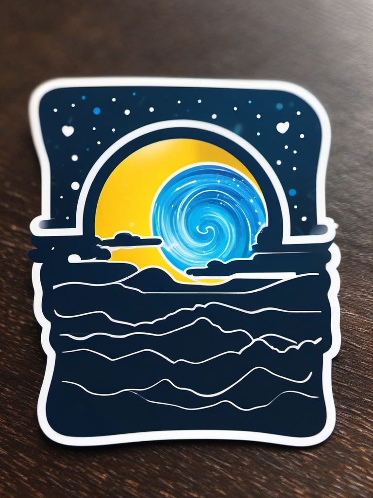 Starry night sticker- Sparkling and magical, , sticker vector art, minimalist design